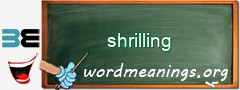 WordMeaning blackboard for shrilling